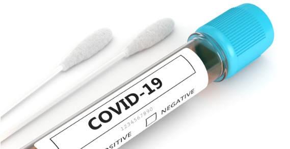 COVID-19 test tube with swabs