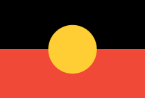 Aboriginal flag - The flag consists of a coloured rectangle divided in half horizontally, the upper half black and lower red. A yellow circle sits at the centre of the rectangle. The colours of the flag represent the Aboriginal people of Australia, the red ochre colour of earth and a spiritual relation to the land and the sun, the giver of life and protector.