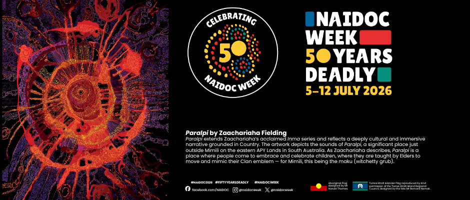 Paralpi by Zaachariaha Fielding has been chosen as the official poster for National NAIDOC Week 2026.