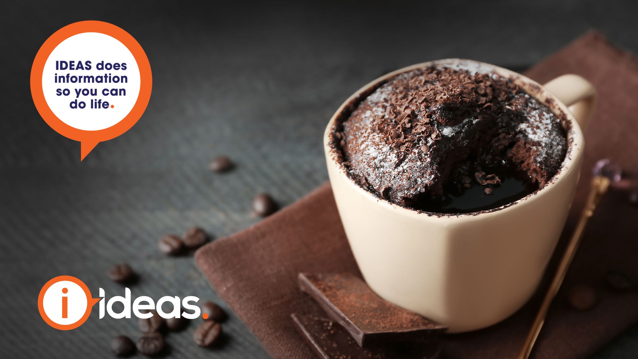 a mug filled with fudgy chocolate cakea