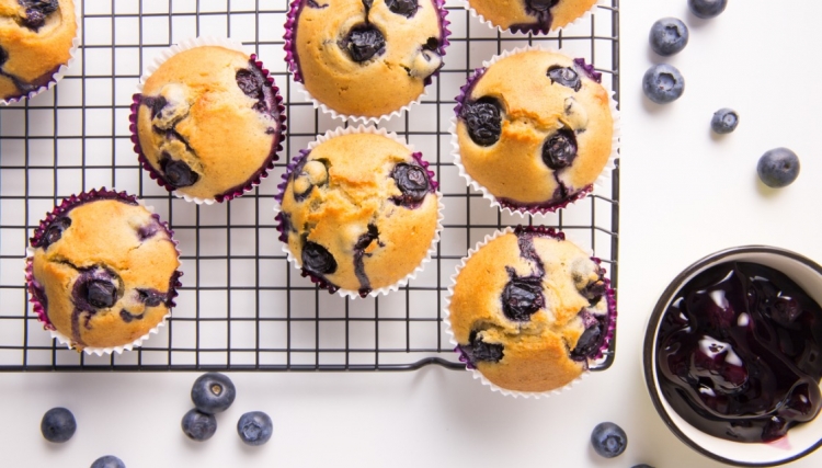 Blueberry Muffins in Tray