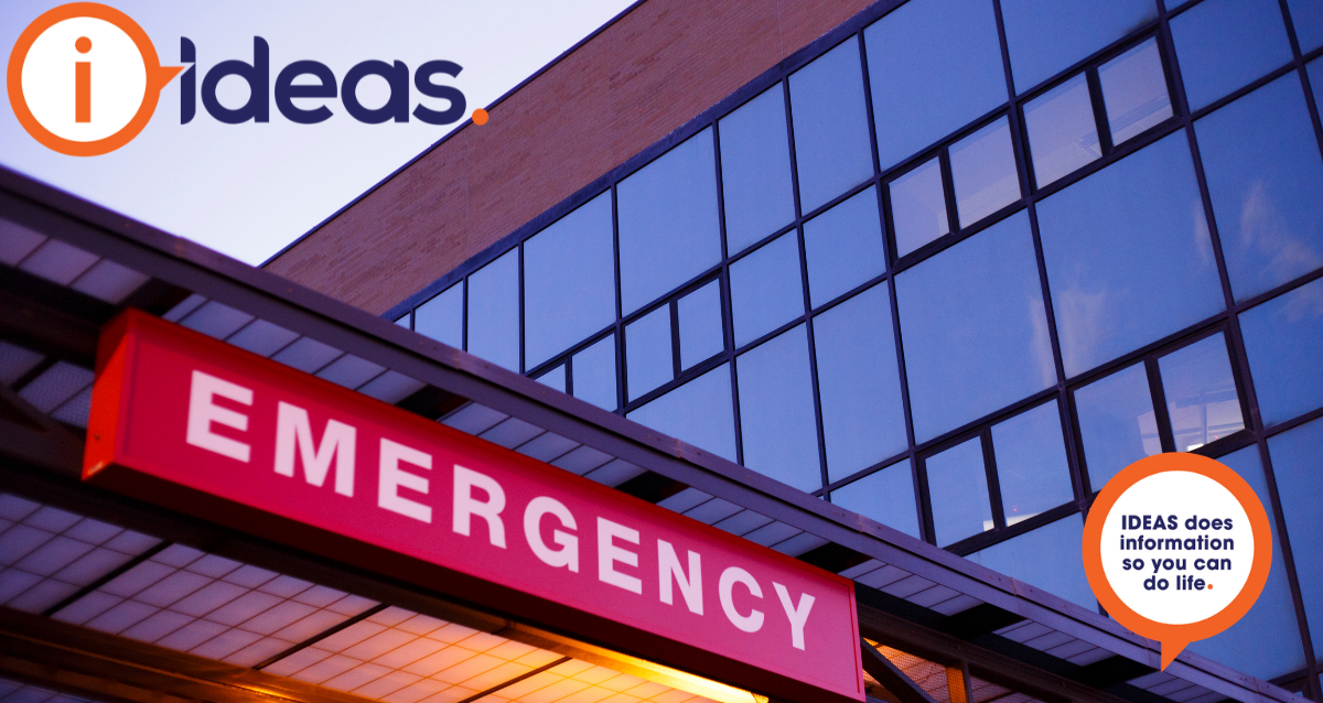 An image of a hospital entrance sign with with Emergency