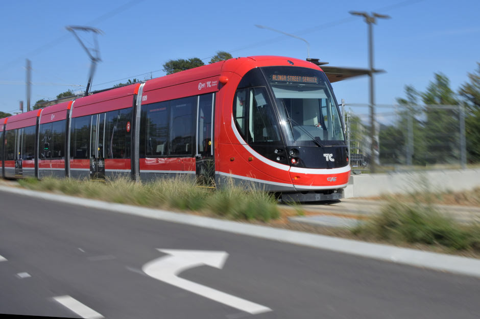 An image of a light rail tram