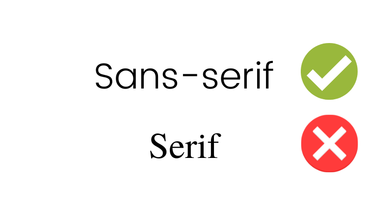 Two examples of text, one with serif and one without. 