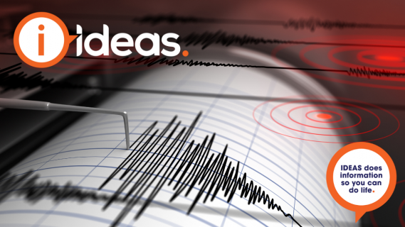 A seismograph registers an earthquake. A needle draws a shaky line on a piece of paper.