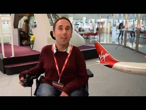 Man in wheelchair in airport