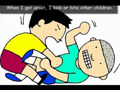 Cartoon image of 2 boys fighting