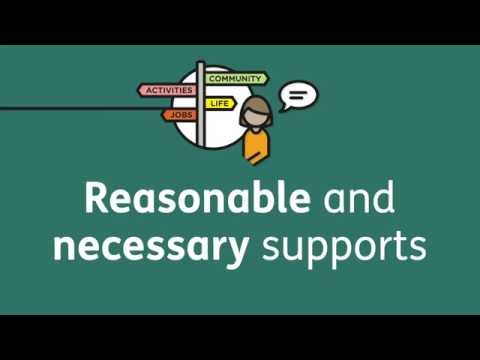 Reasonable and necessary supports written across a green screen