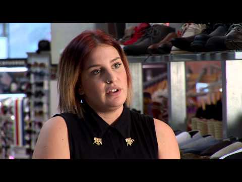 Young woman in a clothing store