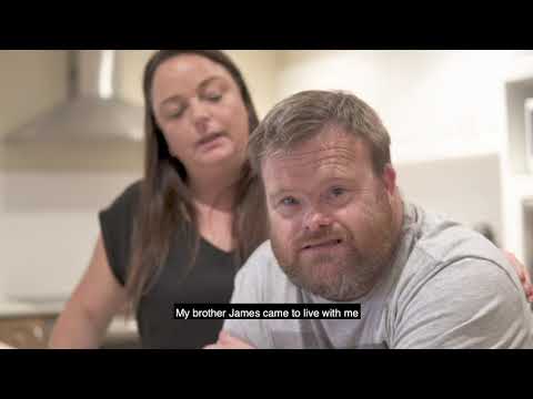 Picture of Christie and her brother James in the kitchen