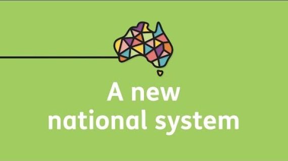 Image of Australia in all different colours, with a new national system written across