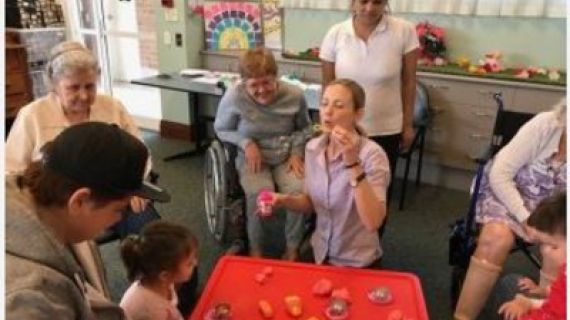 An inter generational playgroup at a Brisbane aged care facility