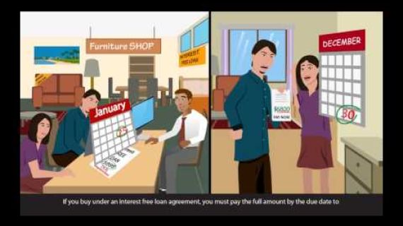 Cartoon image of people in a shop