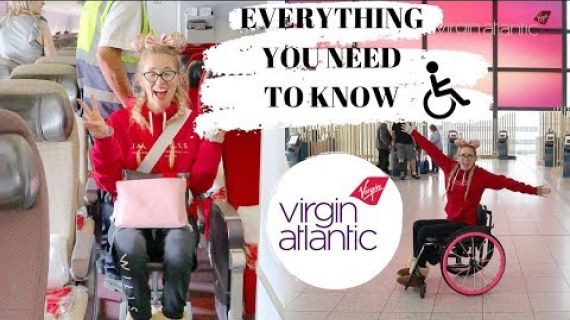 Lady in a wheelchair on a plane