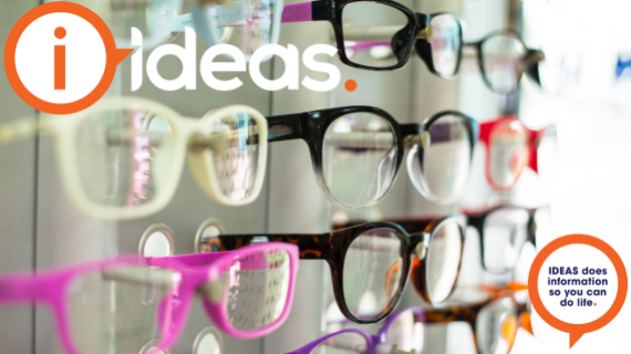 An image of a wall of spectacles in a store.