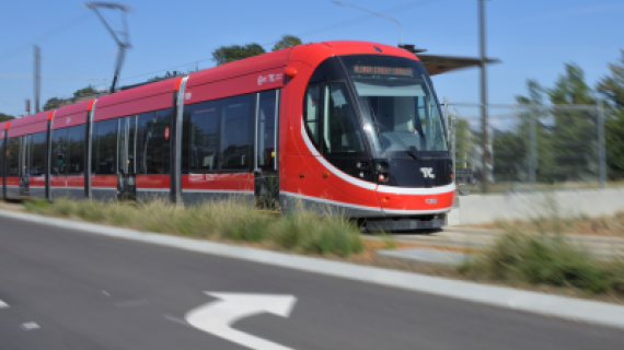 An image of a light rail tram