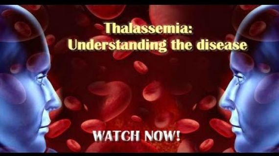 Animated image of 2 faces and blood cells in the background