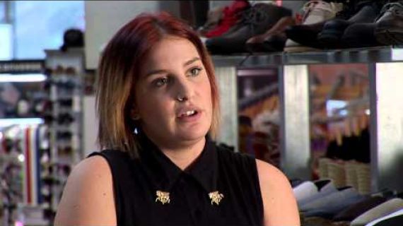 Young woman in a clothing store