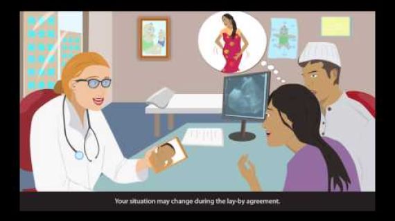 Cartoon image of people sitting in a doctors office