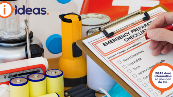 Image of First Aid Kit, Water Bottles, Batteries, radio and torch