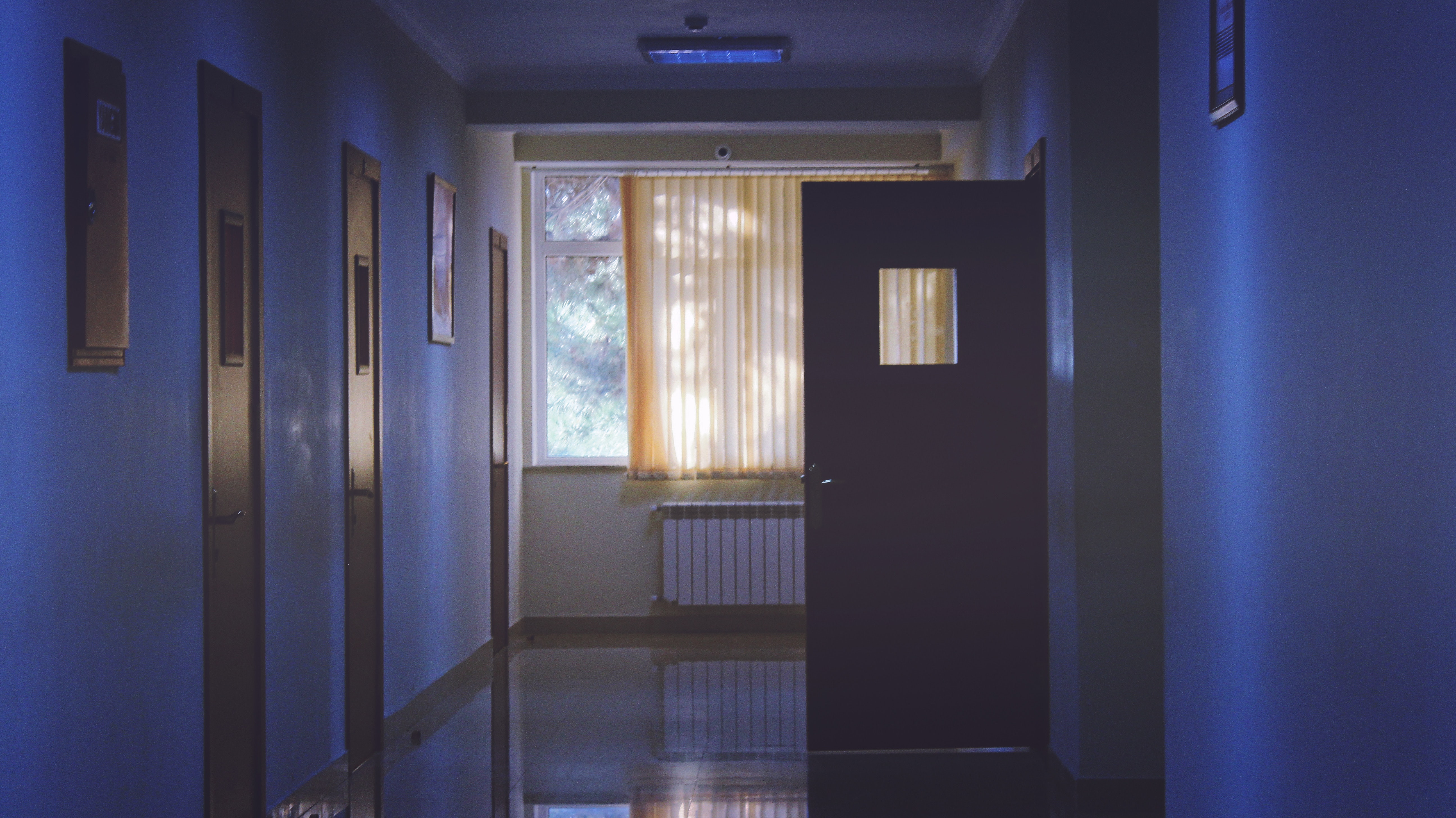 darkened corridor - nursing home